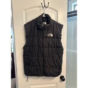 The North Face Men’s Large Black Puffer Vest Full Zip Quilted Oversized
